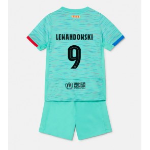 Barcelona Robert Lewandowski #9 Replica Third Stadium Kit for Kids 2023-24 Short Sleeve (+ pants)